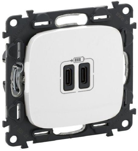 Розетка USB тип C+C без рамки Legrand Valena Allure 2-м. 3000мА белый фото Розетка USB тип C+C без рамки Legrand Valena Allure 2-м. 3000мА белый картинка